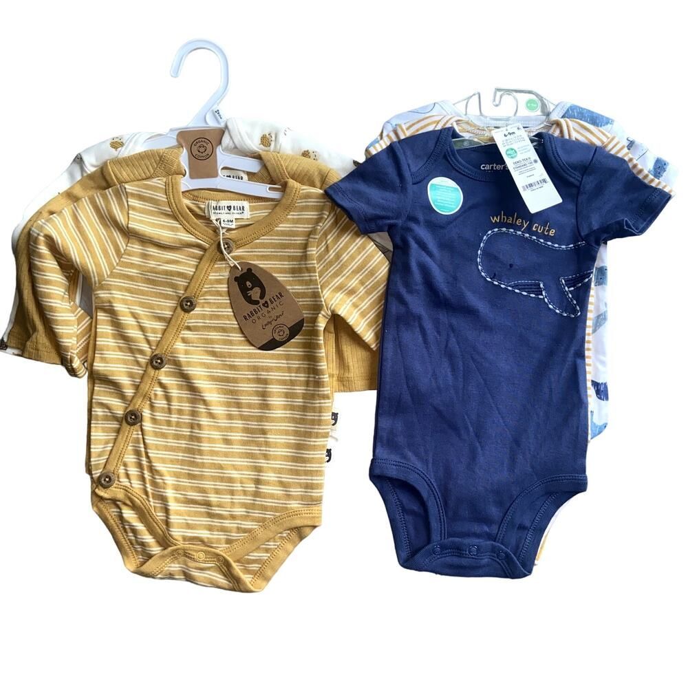 Baby Boy Bodysuit Tops Rabbit & Bear Carters 6-9M NWT 6 Pieces !